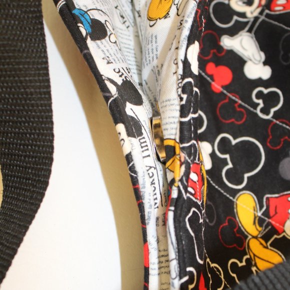 Mickey Mouse Handmade Fabric Shoulder Purse Bag Handbag Tote Magnetic Closure - Picture 7 of 7